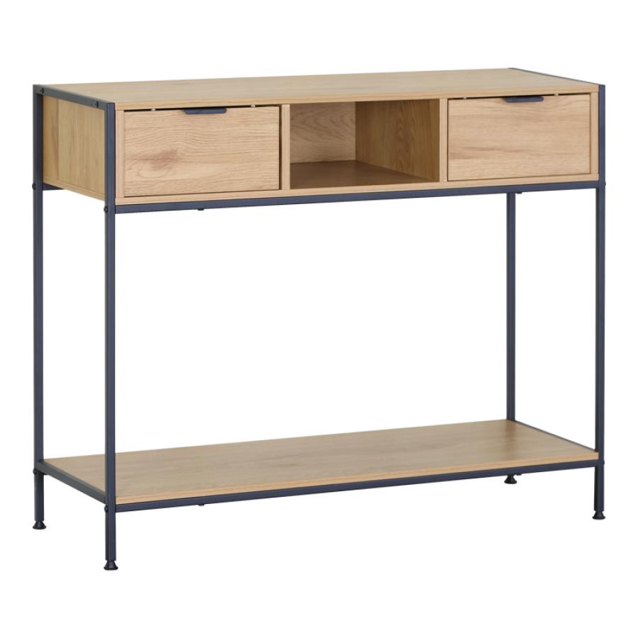 Κονσόλα Regando pakoworld σε oak απόχρωση με μαύρο μέταλλο 100x35x80εκ