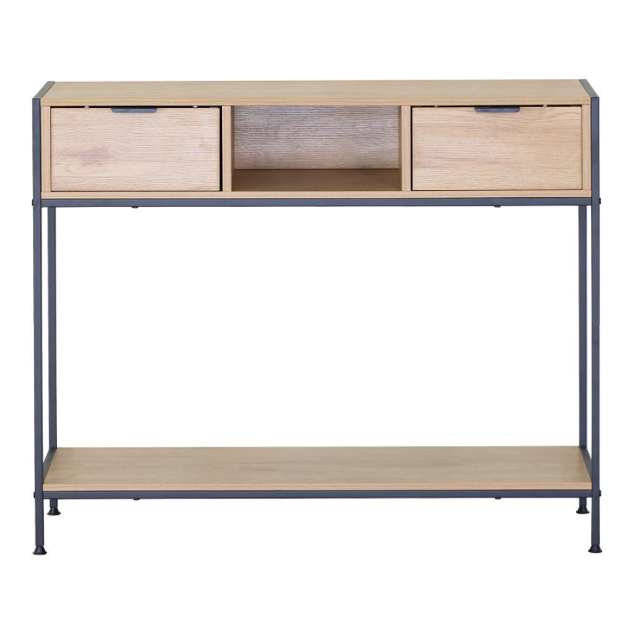 Κονσόλα Regando pakoworld σε oak απόχρωση με μαύρο μέταλλο 100x35x80εκ