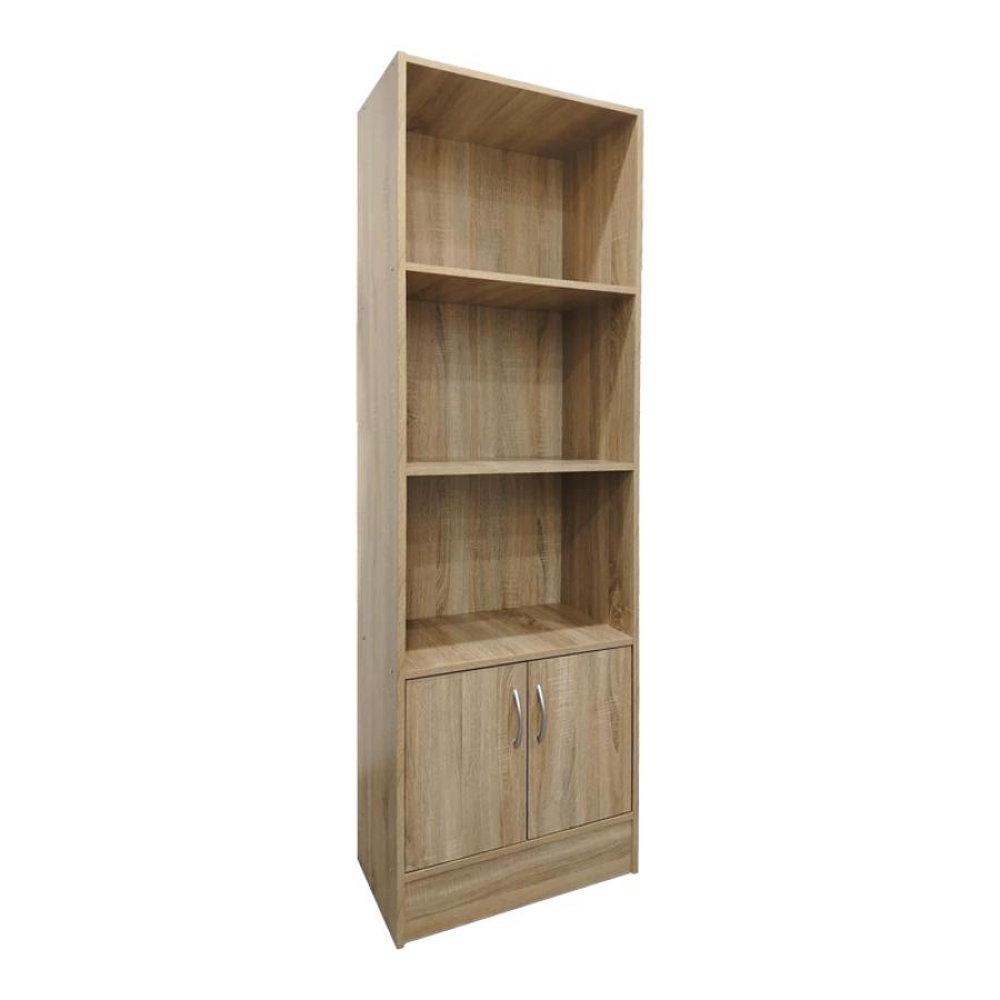 Βιβλιοθήκη Tekaro I pakoworld σε sonoma απόχρωση 57x33x180εκ