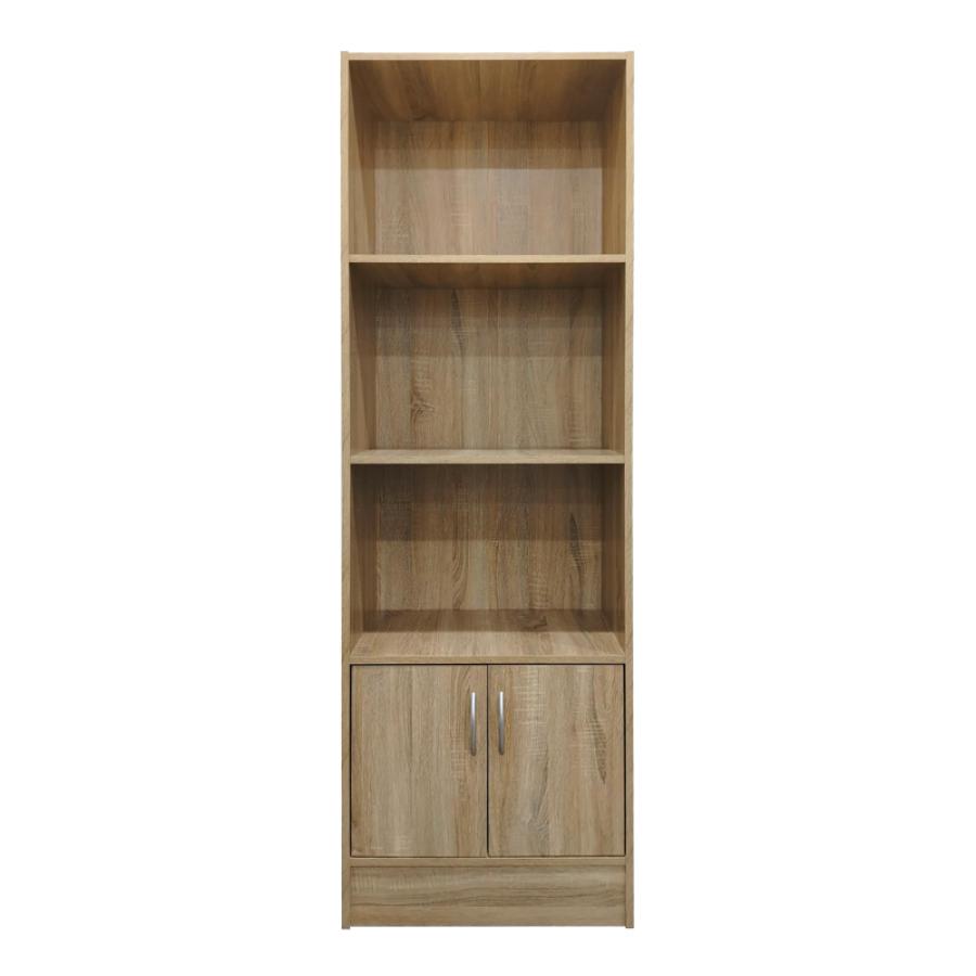 Βιβλιοθήκη Tekaro I pakoworld σε sonoma απόχρωση 57x33x180εκ