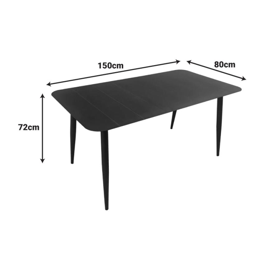 Τραπέζι Vista pakoworld αλουμίνιο σε μαύρη απόχρωση 150x80x72εκ