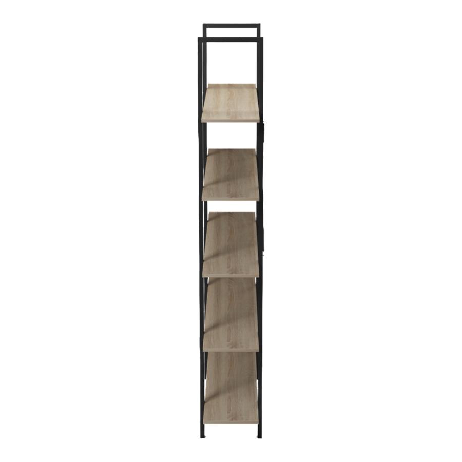 Βιβλιοθήκη-Ραφιέρα Loftie pakoworld sonoma-μαύρο μέταλλο 126x28x165εκ
