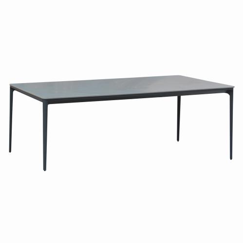 ΤΡΑΠΕΖΙ ΤΡΑΠΕΖΑΡΙΑΣ STAD HM6557.01 ΓΚΡΙ ΑΛΟΥΜΙΝΙΟ & SINTERED STONE TOP 180x90x75Υεκ