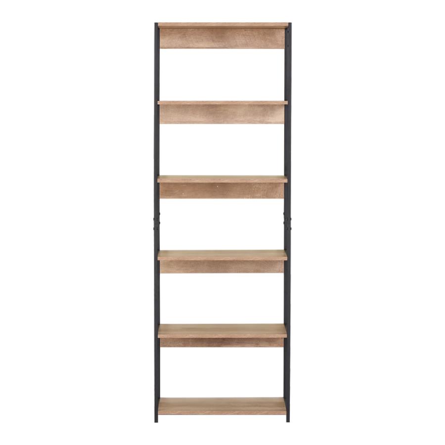 Βιβλιοθήκη Kaliano pakoworld oak-μαύρο μέταλλο 59.5x35x176.5εκ